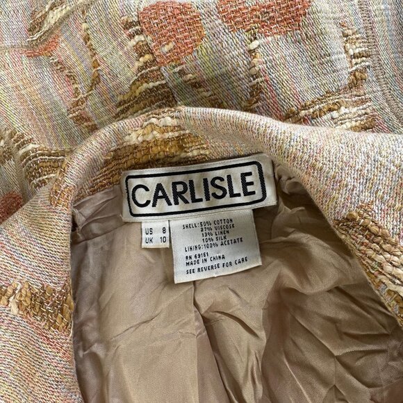 Carlisle Tapestry Blazer Jacket 90s Floral Cherry Print Lined Sz 8 Boho - Picture 7 of 10